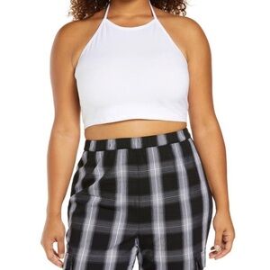 NEW Nordstrom BP White Halter Top Size Medium Layering Minimalist Basic Size 1X
